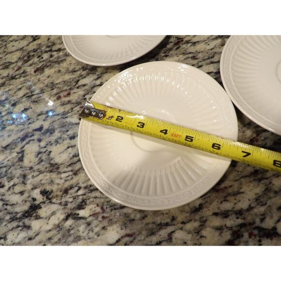 Mikasa Italian Countryside Saucers Only DD900 Set of 4 White Ribbed - Picture 4 of 8